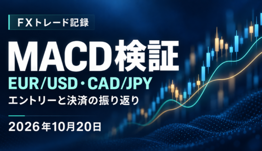 【FXトレード記録】2026年10月20日｜EUR/USDとCAD/JPYでMACDを検証